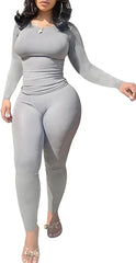 Women Clothing Long sleeves  and Leggings Set Exercise wear 2 Piece Set Women
