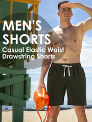 Summer men's sports shorts with drawstring for adjustable tightness, breathable and comfortable, made of quick-drying fabric