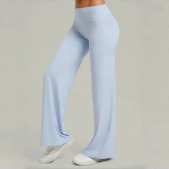 Women's Pilates Straight Yoga Pants Tight Fitting Hip Revealing Wide Leg Pants Outdoor Sports Running Casual Fitness Pants