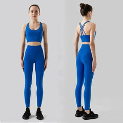 Women's Naked Feeling Sports Bra and Leggings Set - 2 Piece Gym Outfit for Fitness, Yoga Clothes Leggings and Tops Workout Suits