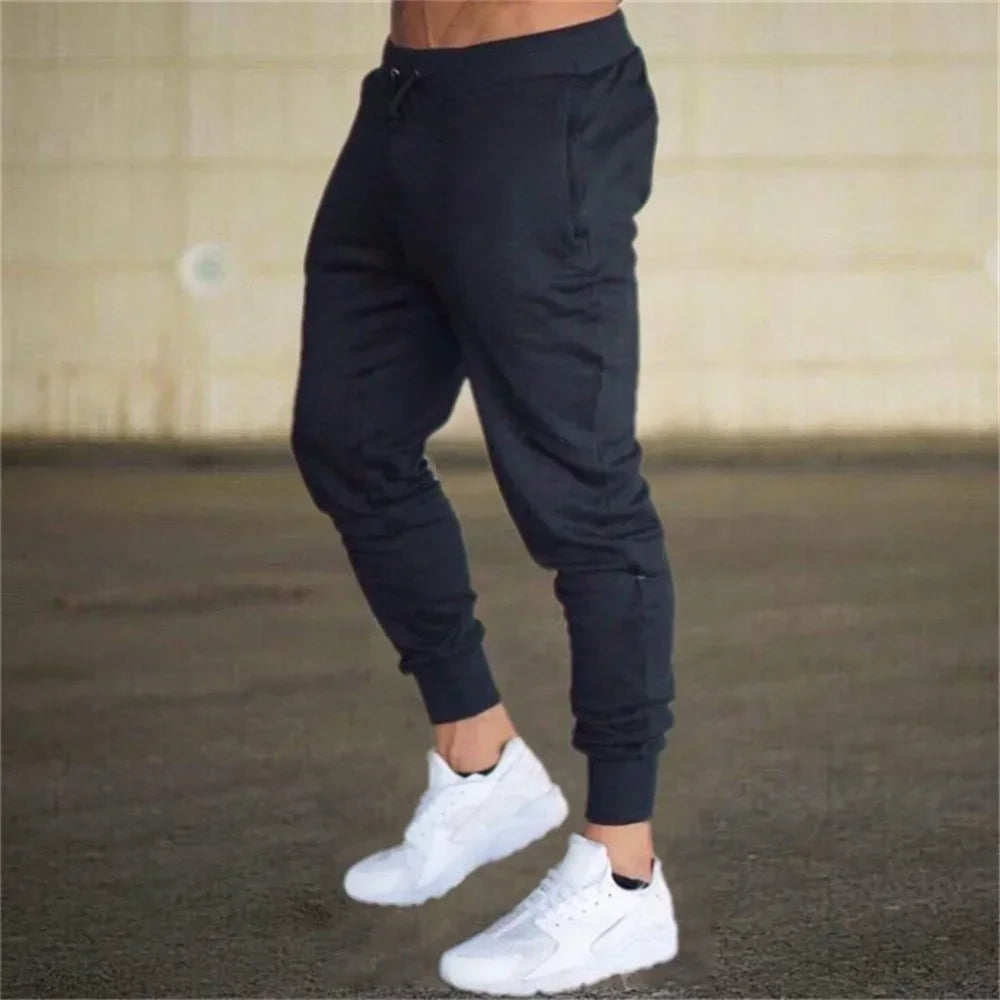 2025 Fashion Men Gyms Pure color Pants Joggers Fitness Casual Long Pants Men Workout Skinny Sweatpants Jogger Tracksuit Trousers