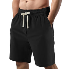 Summer men's sports shorts with drawstring for adjustable tightness, breathable and comfortable, made of quick-drying fabric