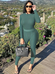 Women Clothing Long sleeves  and Leggings Set Exercise wear 2 Piece Set Women