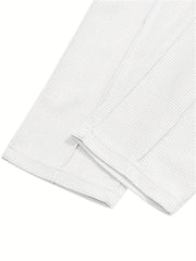 The new men's spring and autumn Waffle long-sleeved and long pants sportswear and casual set is made of comfortable and breatha