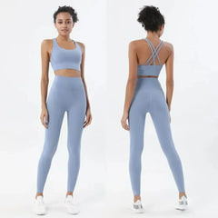Women's Naked Feeling Sports Bra and Leggings Set - 2 Piece Gym Outfit for Fitness, Yoga Clothes Leggings and Tops Workout Suits