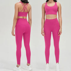 Women's Naked Feeling Sports Bra and Leggings Set - 2 Piece Gym Outfit for Fitness, Yoga Clothes Leggings and Tops Workout Suits
