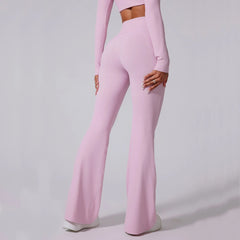 Women High Waist Flared Leggings Gym Fitness Yoga Pants Workout Runing Sport Leggings Women's Control Tummy Yoga Wide Leg Pants